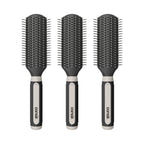 Conair Salon Results Detangling Hairbrush Set, 3-Pack Brushes for Men and Women, All Hair Types and Lengths with Nylon Bristles