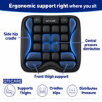 Airplane Seat Cushion, Air-Cell Travel Cushion for Long Flights, Inflatable Portable Seat Pad with Built-in Pump for Air Travel, Car, Office Chair and Wheelchair