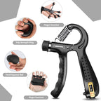 Hand Grip Strengthener Kit 5 Pack Adjustable Finger Forearm Hand Exerciser