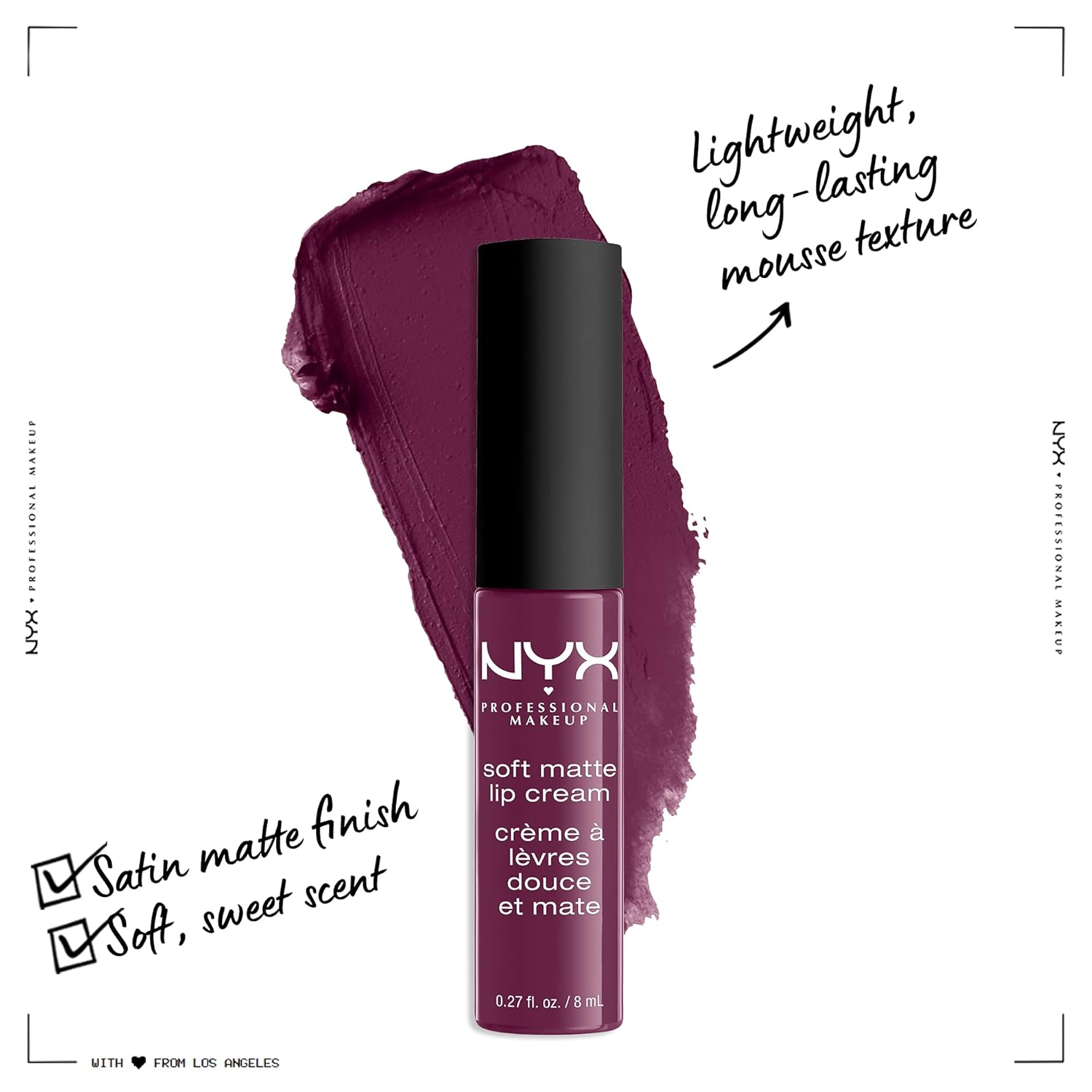 Buy now NYX PROFESSIONAL MAKEUP Soft Matte Lip Cream, Lightweight Liquid Lipstick - Transylvania (Matte Deep Violet) at indiglob india