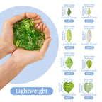 Pandahall 320 Pcs Green Acrylic Leaf Beads Transparent Maple Leaves Pendants Tiny Green Leaf Bead Caps for Jewelry Making DIY Spring Crafts Earring Bracelet