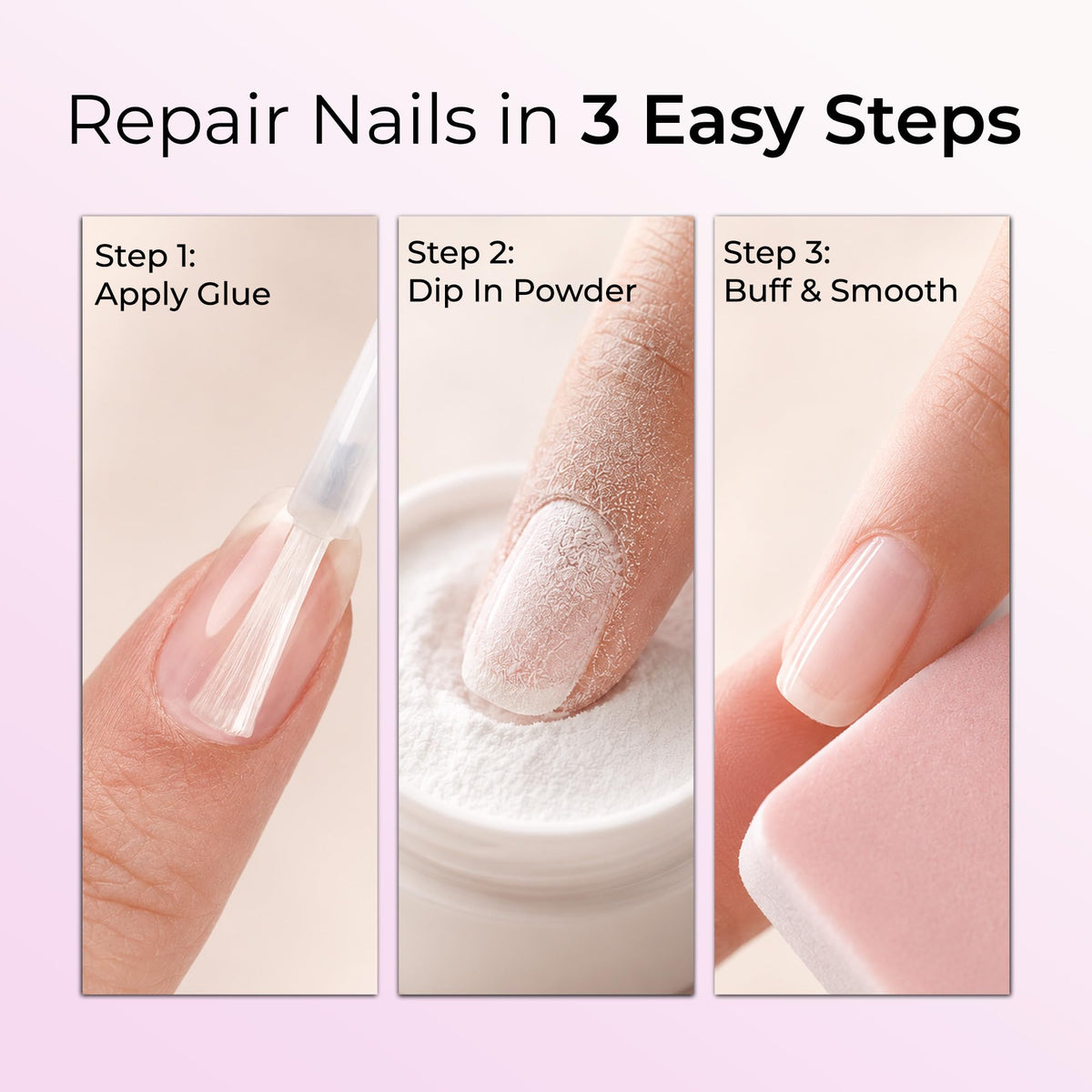 ORLY Nail Rescue Kit | Repairs Cracked, Broken Nails |Compact Kit Containing Brush-on Nail Glue, Nail Repair Powder, Nail Buffer for Flawless Nails | Restores Nail’s Natural Shine