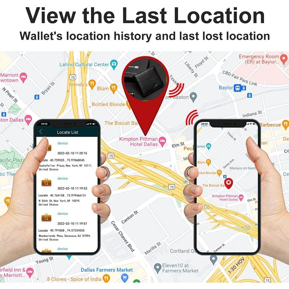 Buy now Anti-Lost Bluetooth Wallet Tracker & Finder GPS Position Locator Mens Slim Minimalist trackable Cool Leather Wallet Credit Card Holder (Coffee) (Coffee, Horizontal) (Black, Horizontal) at indiglob india