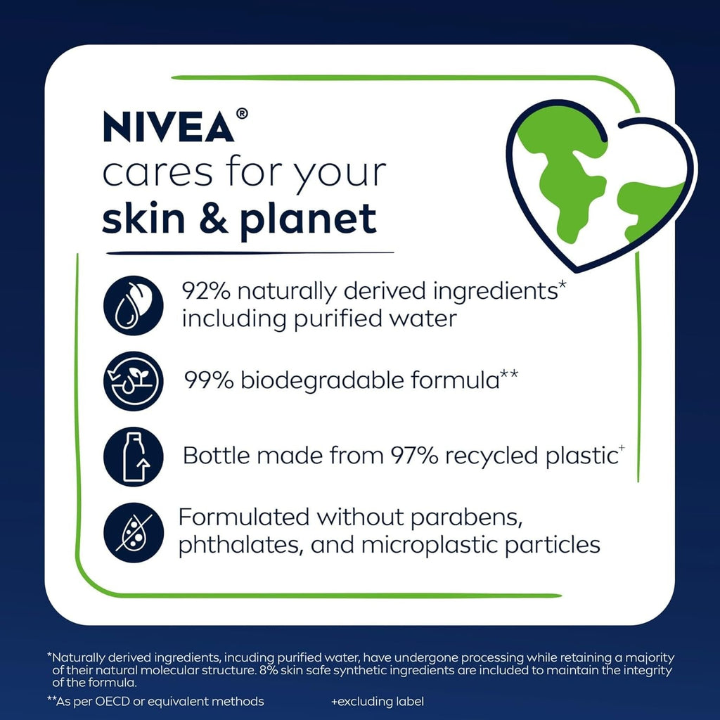Buy now NIVEA Men Active Clean Body Wash with Natural Charcoal for Normal to Oily Skin, 3-in-1 Charcoal Body Wash, Face and Hair, Draws Out Dirt and Impurities, 16.9 Fl Oz Bottle, Pack of 3 at indiglob india