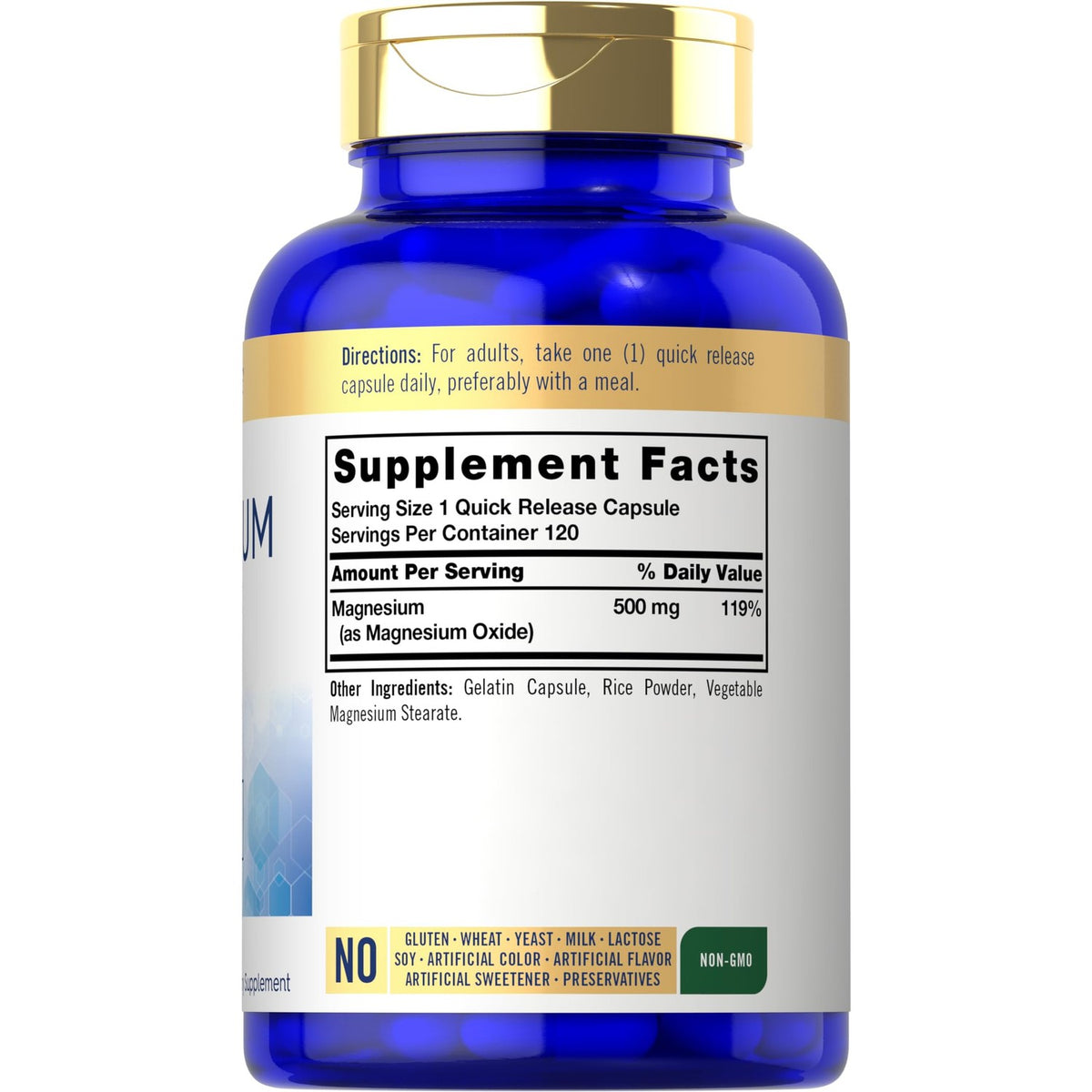 Carlyle Magnesium Oxide 500mg | 120 Capsules | Premium Quality
