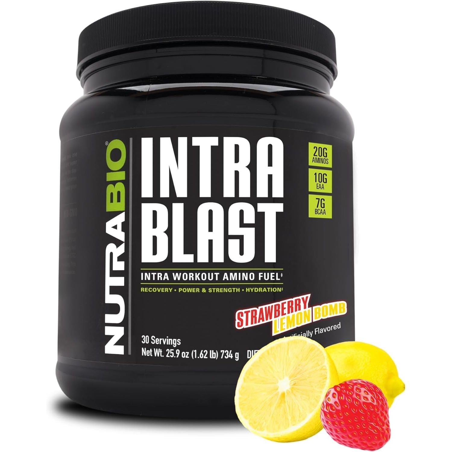 Buy now NutraBio Intra Blast Bcaa Powder Amino Acid Supplement, Electrolyte & Hydration Blend, Intra, Pre Workout & Muscle Recovery, 20g Eaa Amino Acids Powder, 5g Glutamine- Grape Berry Crush, 30 Serving Strawberry Lemon Bomb at indiglob india