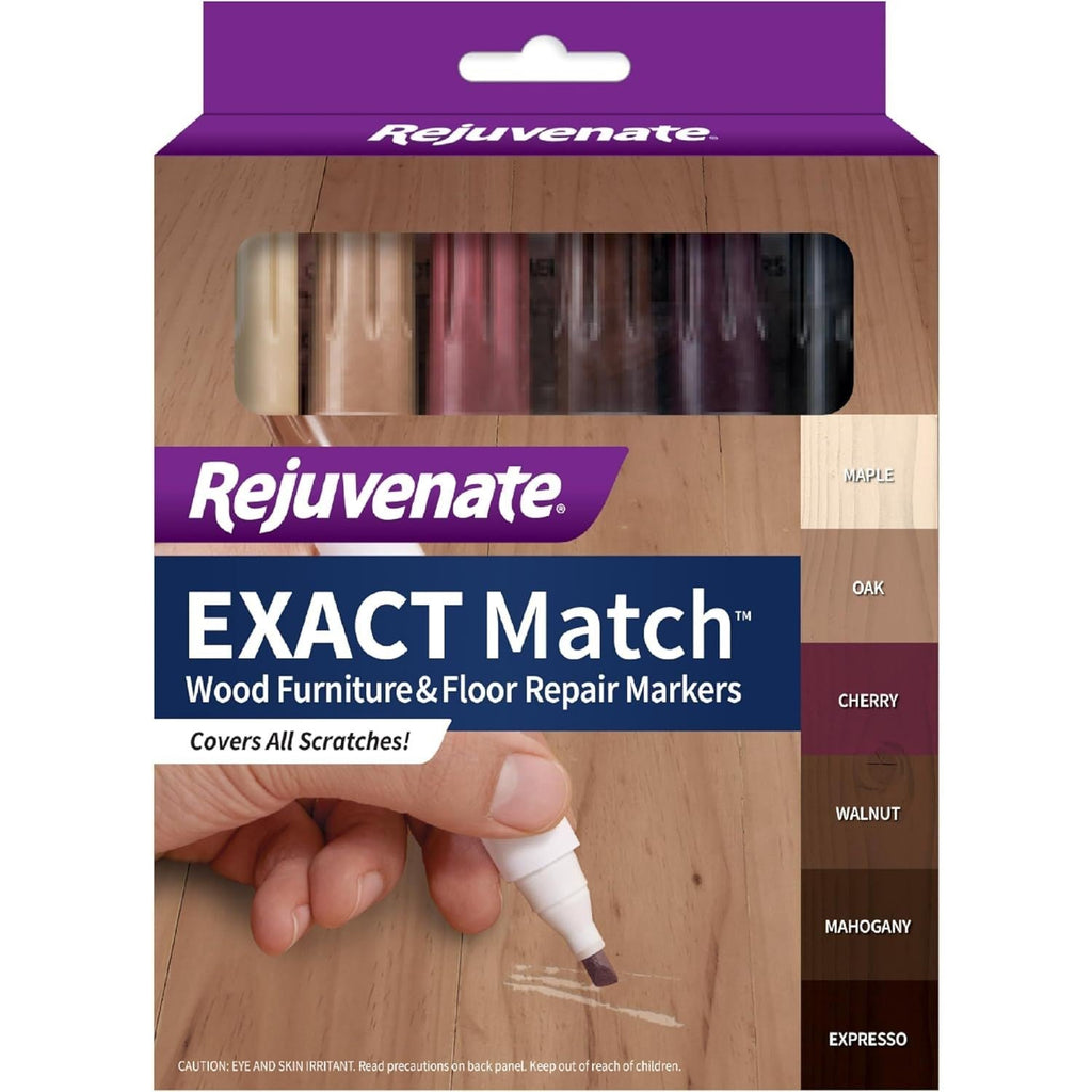 Buy now Rejuvenate Exact Match Wood Furniture & Floor Repair Markers, 6 Count, Brown Markers Cover All Scratches, Scuffs And Damage To Wood Furniture And Flooring at indiglob india