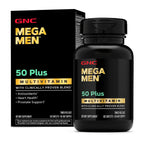GNC Mega Men 50 Plus Multivitamin for Men | Antioxidants | Heart Health | Prostate and Circulatory Support | 120 Count | Clinically Studied Antioxidant Formula Supports Heart Health, Prostate Health, and Protection Against Free Radicals