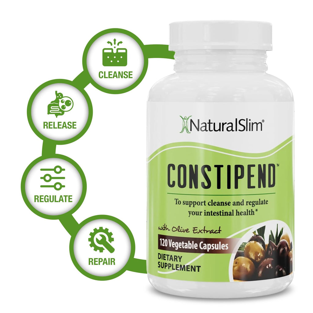 NaturalSlim Constipend Magnesium Oxide, 120 Vegetable Capsules, 3 Pack | Constipation Relief, Colon Cleanser and Stool Softener for Women and Men