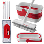 Outdoor Mop and Bucket Set with Scrub Brush for Concrete, Patio, Deck