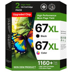 67XL Ink Cartridges Compatible for HP Ink 67, High Yield for HP 67 Ink Cartridges Black/Color Combo Pack Work for HP DeskJet 2855e 4255e 2827e 4227e 2755e 4155e 2800 Envy 6055e 6455e (Black,Color)