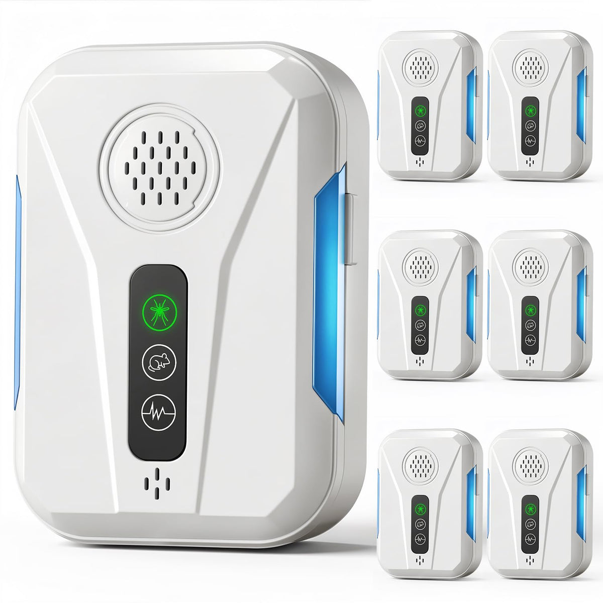 2026 Upgraded Ultrasonic Pest Control Repeller 6 Packs, Rodent Deterrent Plug in for Mice Bug Roach Ant Mosquito Insect, Mouse Repellent Indoor for Home Office Warehouse, 3 Mode Switching, White