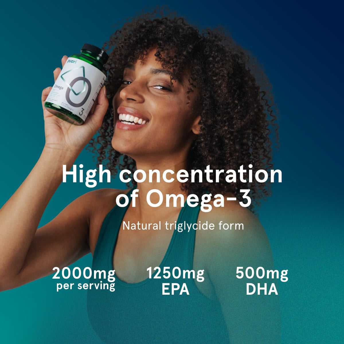 Puori O3, Omega 3 Fish Oil Supplement, IFOS Certified - 120 Softgels