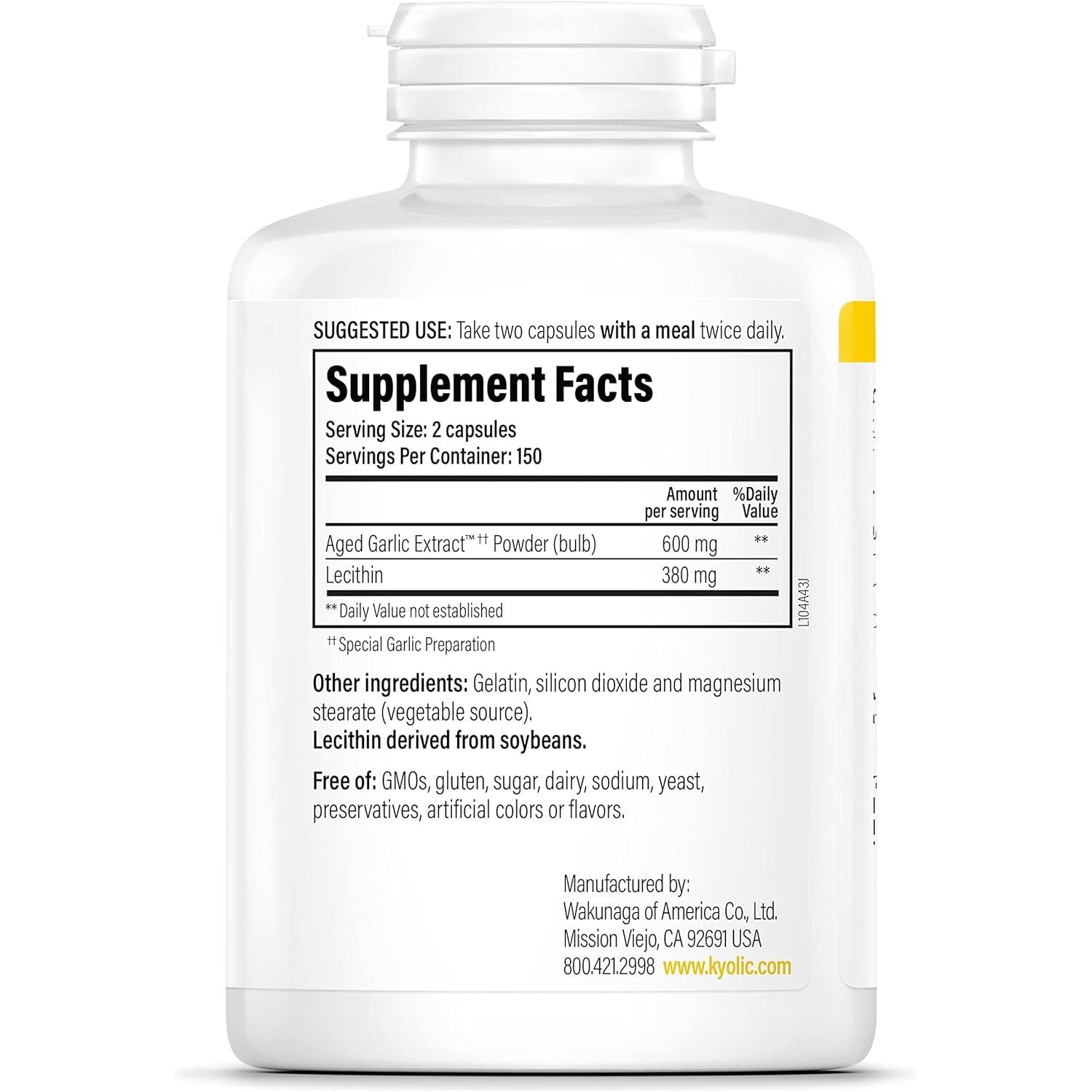 Buy now Kyolic Aged Garlic Extract Formula 104, Cholesterol Health at indiglob india