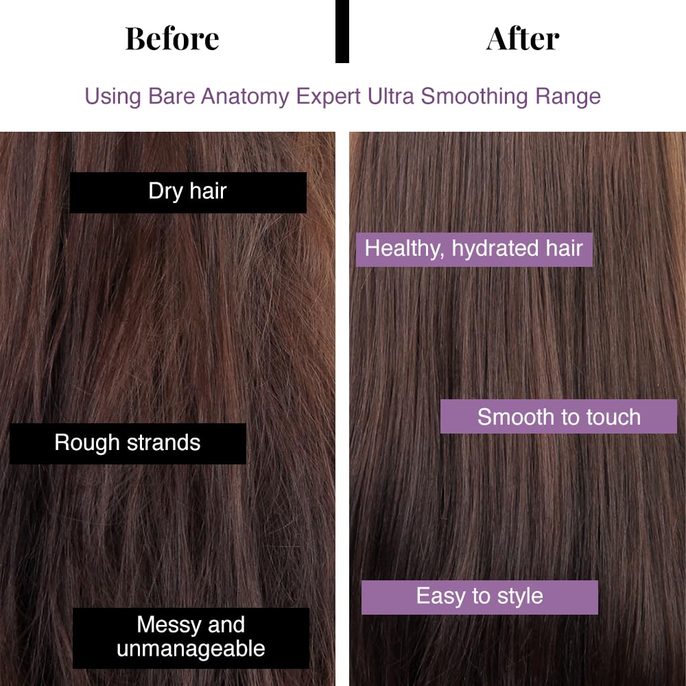 Bare Anatomy Ultra Smoothing Hair Serum Powered By Carbohydrate Complex & Niacinamide | Serum for Smooth & Shiny Hair | For Dry & Frizzy Hair | Women & Men | 100 ml