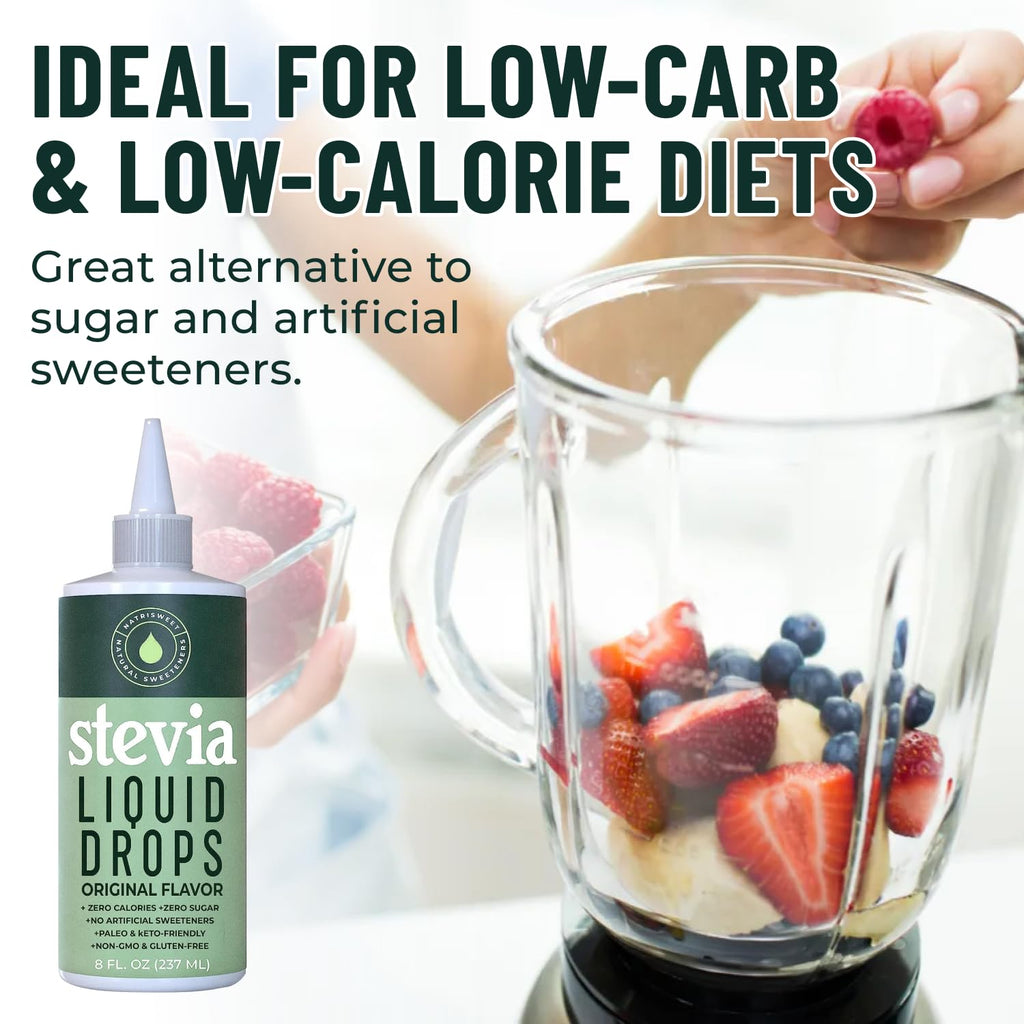 Stevia Liquid Drops, 8 Fl oz, 1823 servings, Pure Concentrated Drops with Zero Calories & Zero Carbs, Delicious Sugar Substitute Great for Keto & Paleo Diets