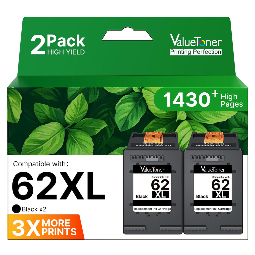 62XL Ink Cartridges Black for HP Ink 62 XL for HP 62 Black Ink Cartridge