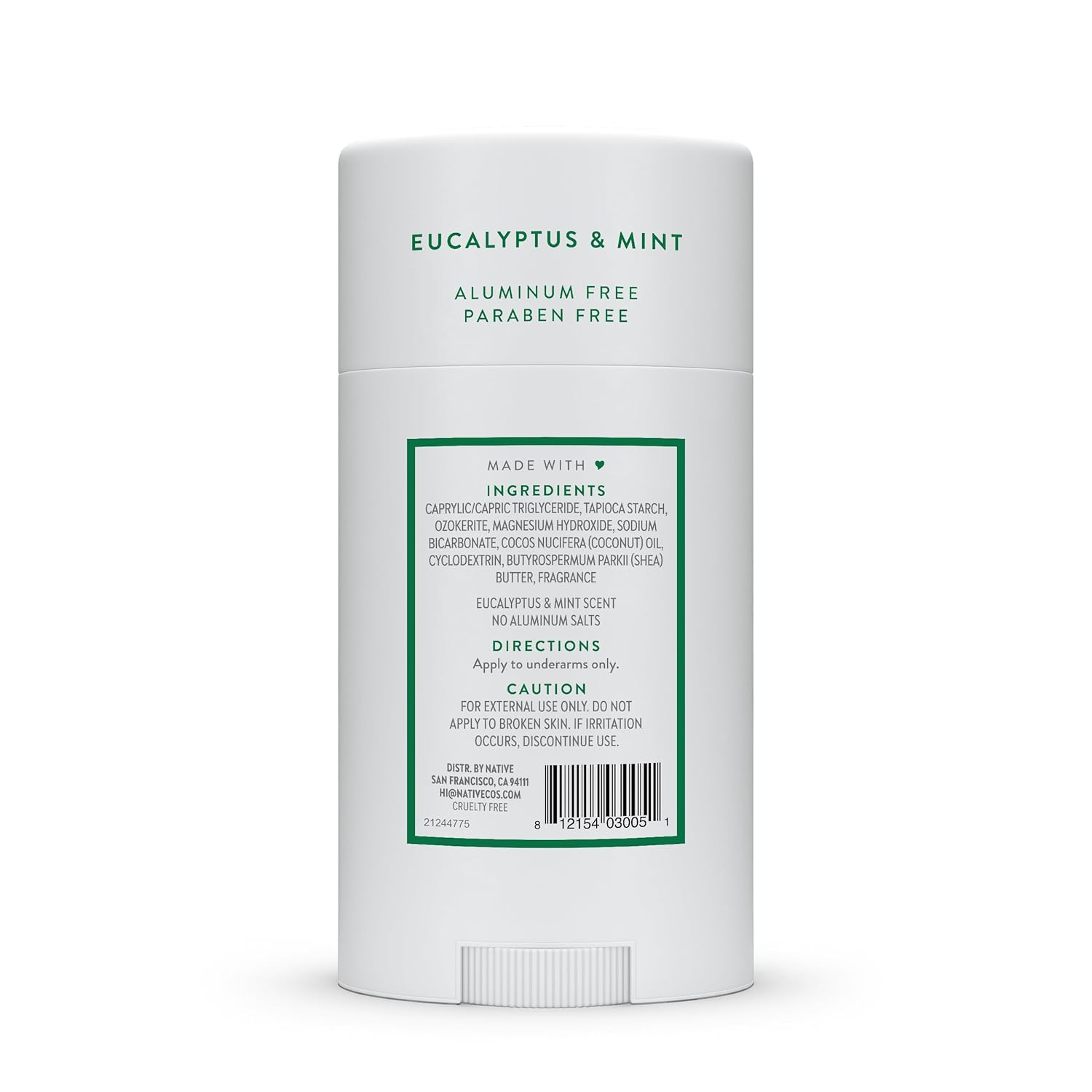 Buy now Native Deodorant | Natural Deodorant for Men, Aluminum Free with Baking Soda, Coconut Oil and Shea Butter | Eucalyptus & Mint at indiglob india