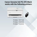 Canon PG-295 Genuine Black Ink Cartridge, Compatible with TR7120, TS6520, TS4320