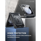Buy now i-Blason for Samsung Galaxy Z Flip 5 Case with Stand, [Built-in Screen Protector] [Hinge Protection], Full-Body Protection Magnetic Phone Case for Galaxy Z Flip 5, Black at indiglob india