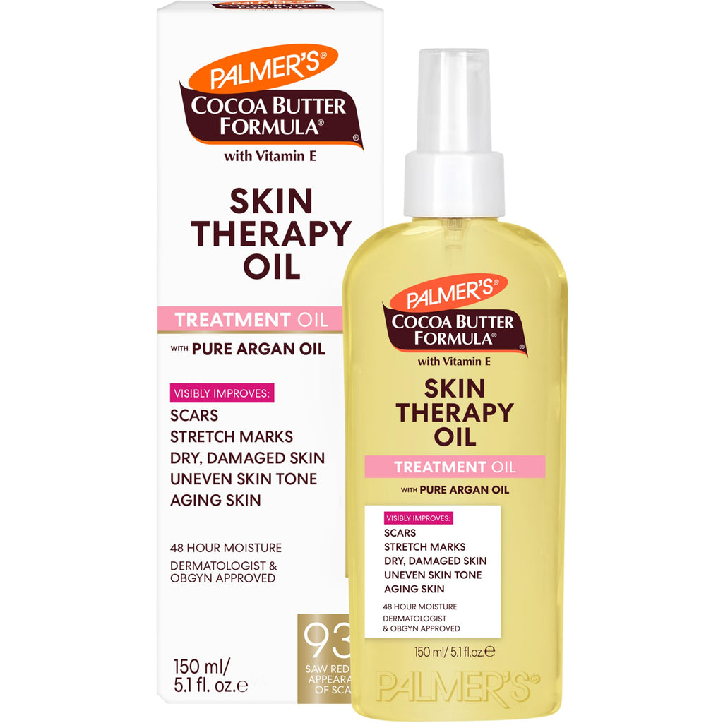 Palmer's Skin Therapy Body Oil, Moisturizing Cocoa Butter Formula (5.1 Oz) | Deep Body Moisturizer for Dry, Damaged Skin with Vitamin E & Pure Argan Oil, Helps Imrove Appearance of Scars, Stretch Marks