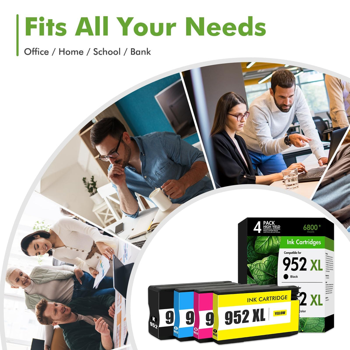 952 952XL Ink Cartridges Combo Pack for HP 952 XL OfficeJet 8710 Printer