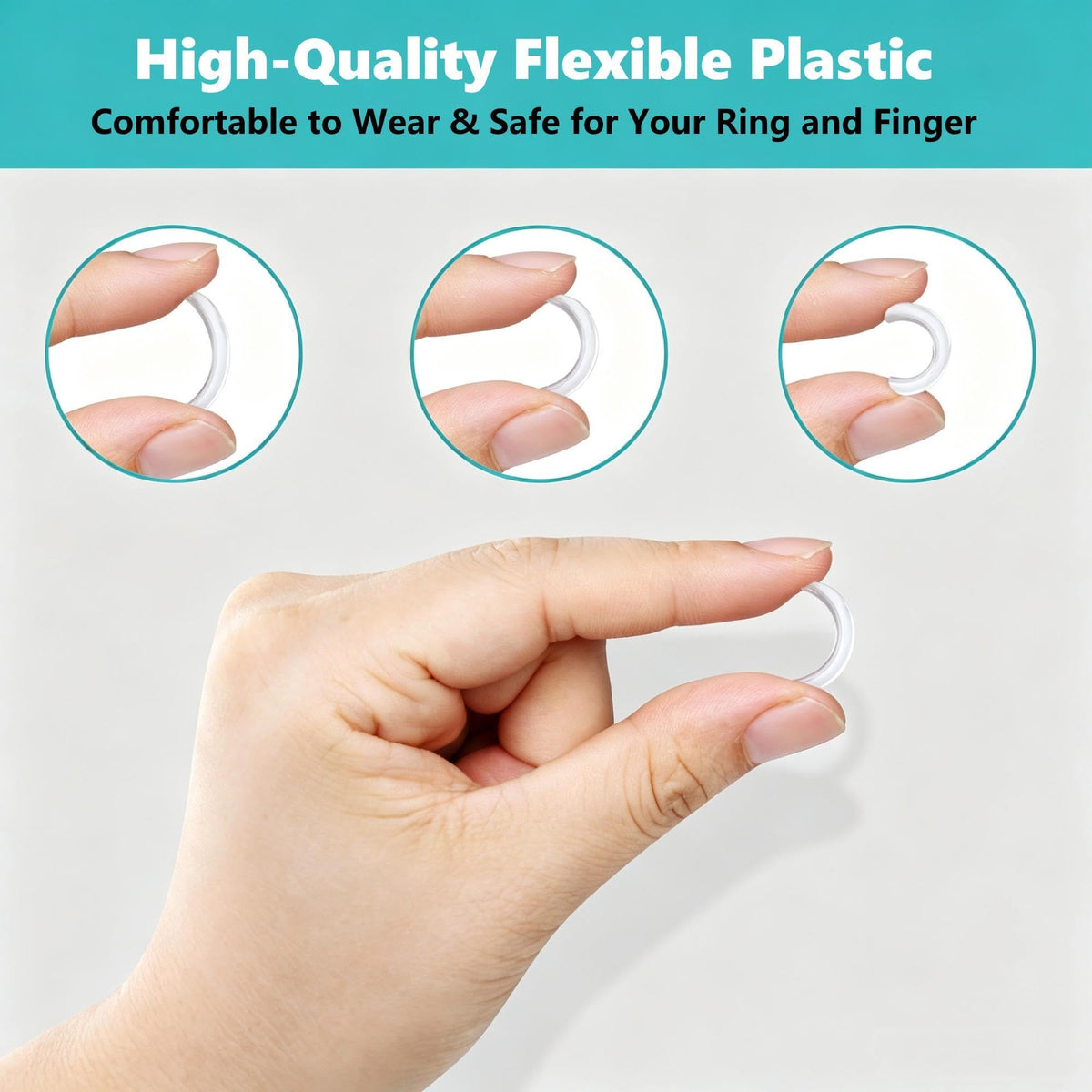 Ring Sizers for Loose Wide Rings - Invisible Clip-on Ring Size Adjusters