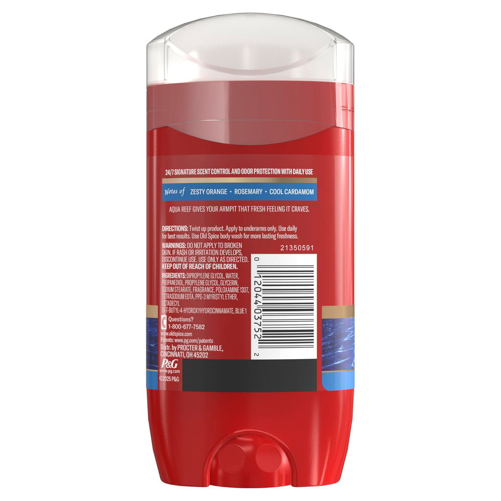 Old Spice Aluminum Free Deodorant for Men, 24/7 Odor Protection, 24/7 Freshness & Lasting Scent, Aqua Reef with Cypress Scent, 3.0 oz (Pack of 2)