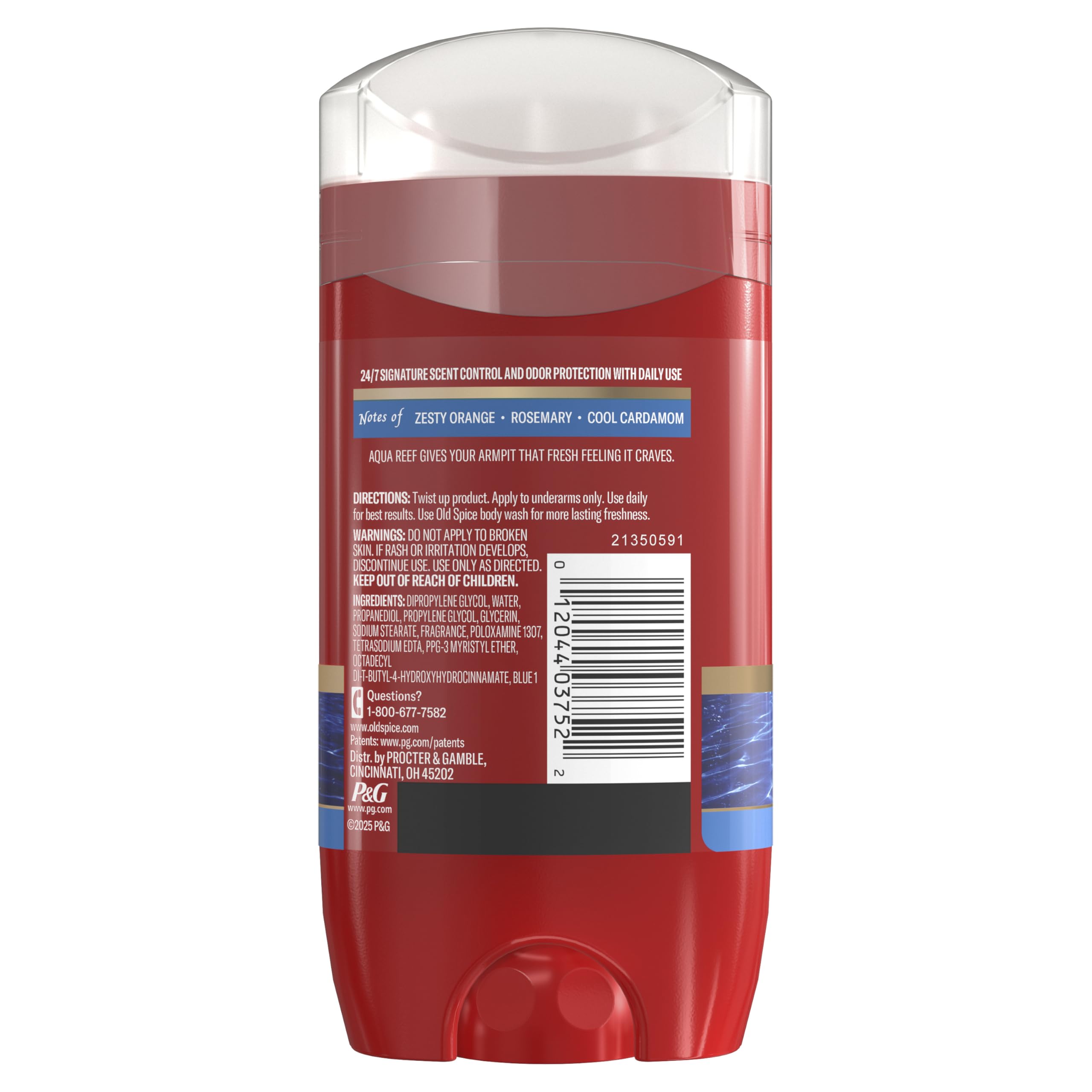 Old Spice Aluminum Free Deodorant for Men, 24/7 Odor Protection, 24/7 Freshness & Lasting Scent, Aqua Reef with Cypress Scent, 3.0 oz (Pack of 2)