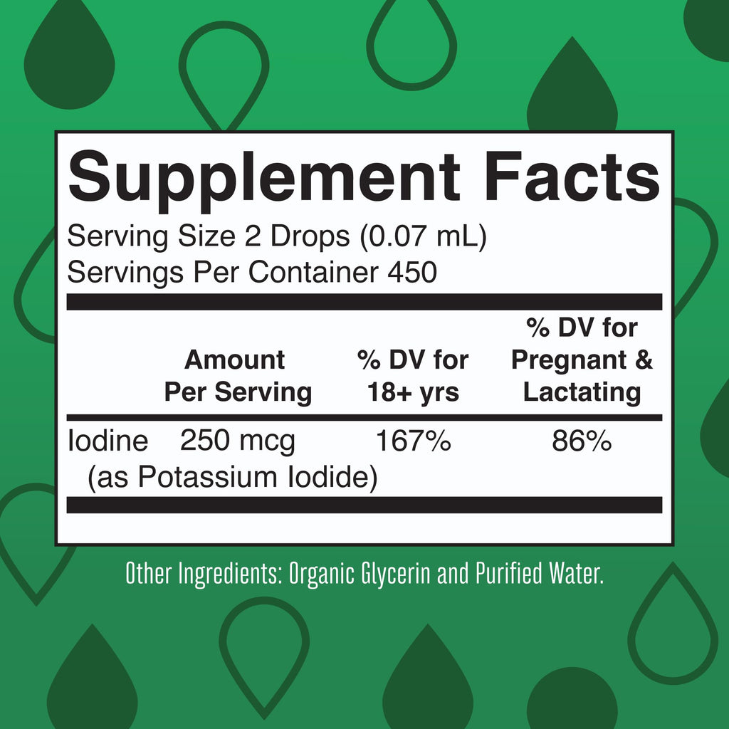 MaryRuth's Organic Iodine Liquid Drops, Potassium Iodide, 15 Month Supply | Potassium Iodide, 1 Year Supply, 450 Servings, Thyroid Health, USDA Organic