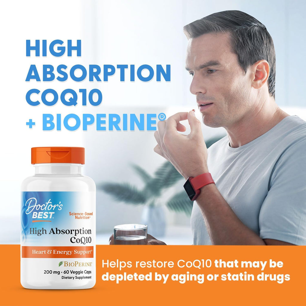 Buy now Doctors Best High Absorption CoQ10, Heart & Energy Support*, USP Verified, Naturally Fermented CoQ10, Non-GMO, Gluten Free, Soy Free, Vegan 60 Veggie Caps at indiglob india
