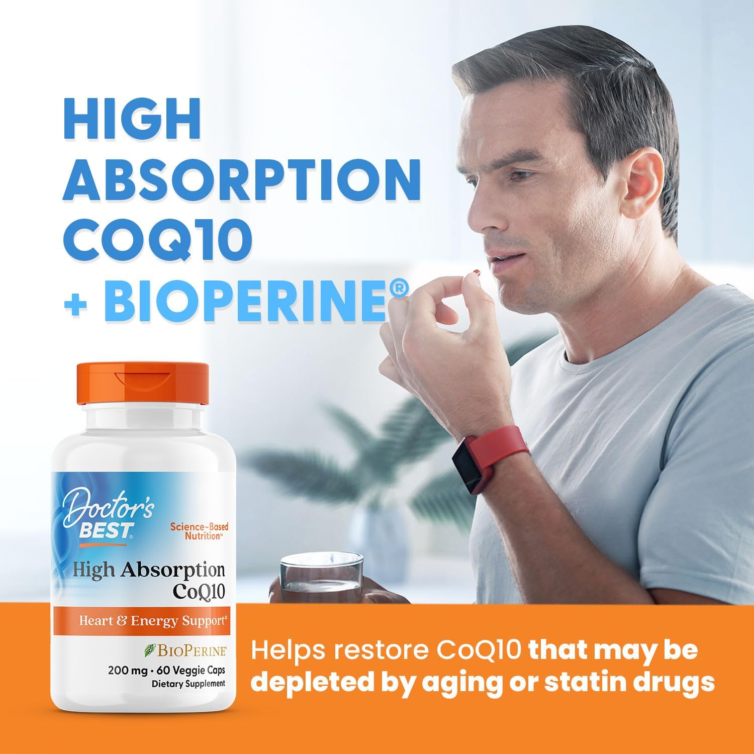 Buy now Doctors Best High Absorption CoQ10, Heart & Energy Support*, USP Verified, Naturally Fermented CoQ10, Non-GMO, Gluten Free, Soy Free, Vegan 60 Veggie Caps at indiglob india