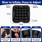 Airplane Seat Cushion, Air-Cell Travel Cushion for Long Flights, Inflatable Portable Seat Pad with Built-in Pump for Air Travel, Car, Office Chair and Wheelchair