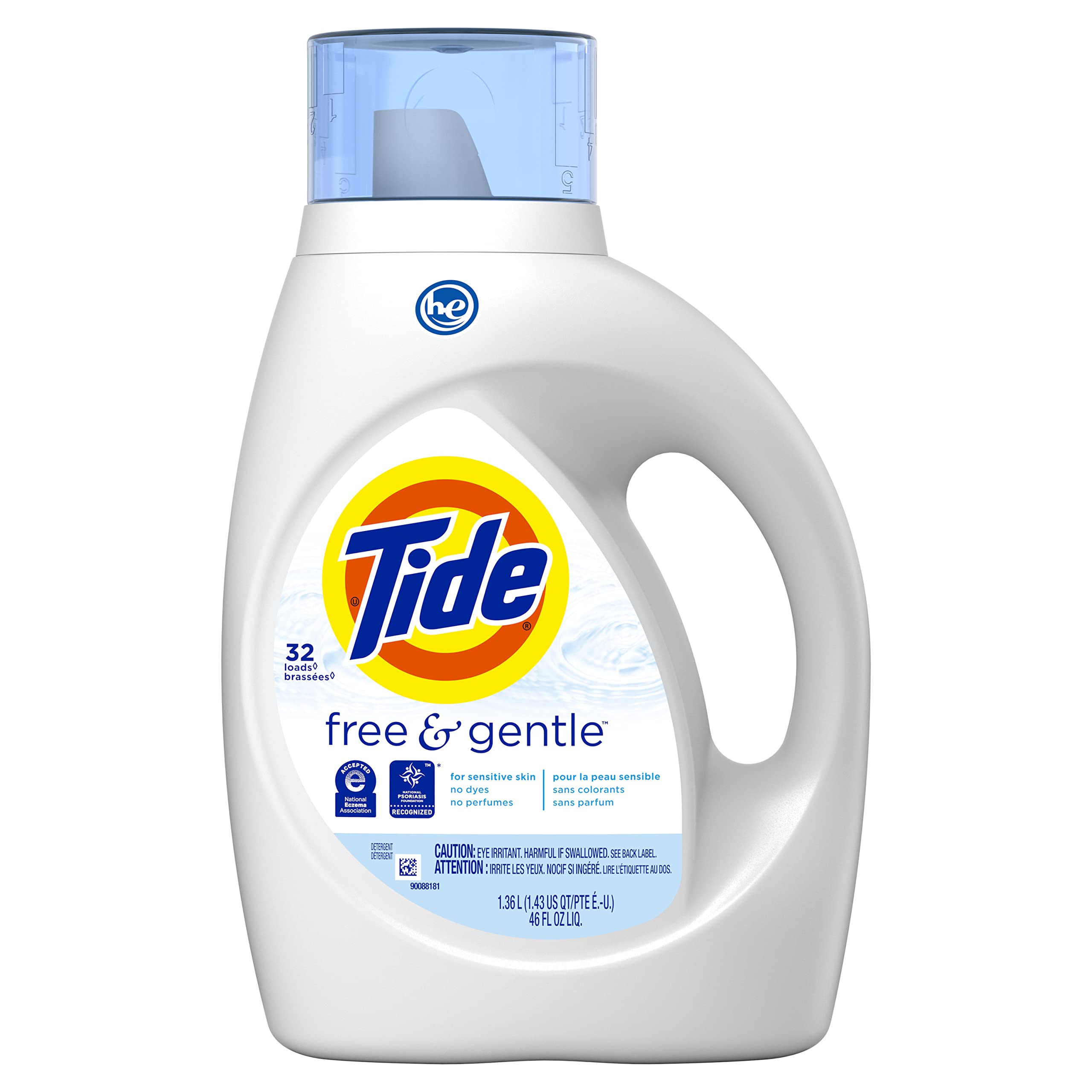 Buy now Tide Free & Gentle Liquid Laundry Detergent, Unscented, 1.47 L (32 Loads) at indiglob india