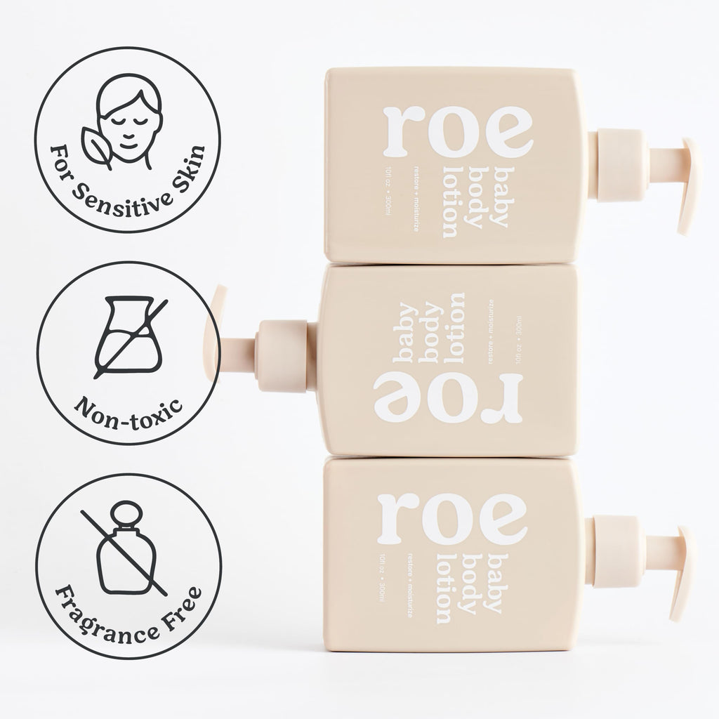 Roe Wellness- Baby Lotion Moisturizer Fragrance-Free | Great For Sensitive Skin Lightweight Moisturizing Lotion | For Babies, Infants, Kids and More