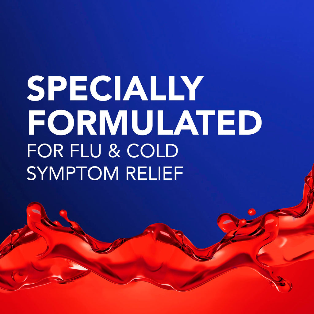 Buy now Vicks NyQuil Intense Flu Liquid, Over-the-Counter, Multi-Symptom, Nighttime Relief for Body Aches, Fever, Headache, Sore Throat, Sneezing, Runny Nose, and Cough, 6 Hour Relief, Cherry Flavor, 12 FL OZ at indiglob india