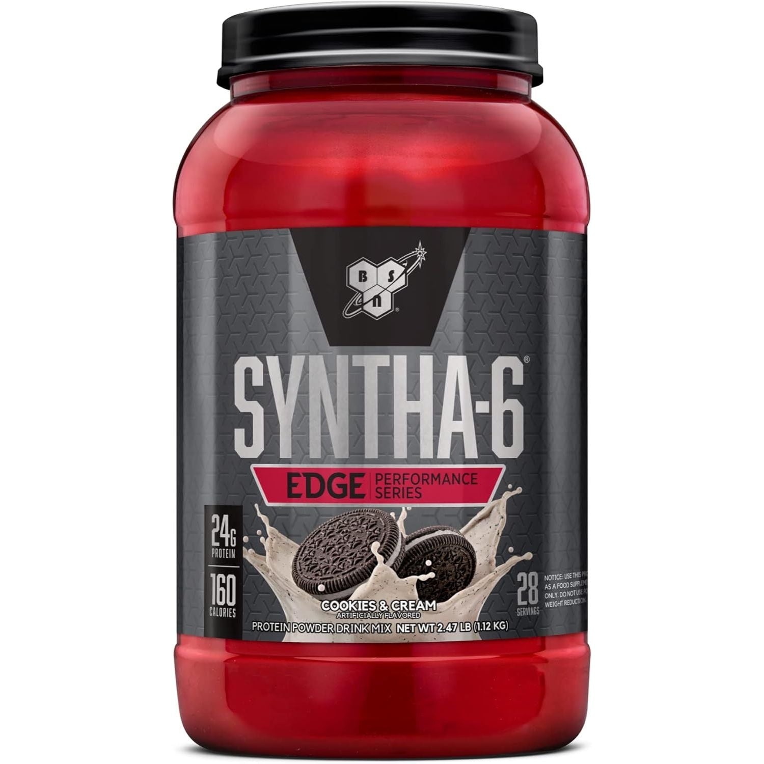 Buy now BSN SYNTHA-6 EDGE Protein Powder, with Hydrolyzed Whey, Micellar Casein, Milk Protein Isolate, Low Sugar, 24g Protein, Chocolate Milkshake, 48 Servings 2.47 Pound (Pack of 1) Cookies and Cream at indiglob india