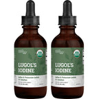 Organic Lugol's Iodine Liquid Drops Supplement - 2% Thyroid Non-GMO 2 Oz | Earth Harmony Iodine Supplement, Potassium Iodide, Thyroid Support, 3000mcg