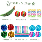 33-Pack Cat Toys for Indoor Cats & Kittens, Interactive Cat Toy