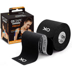 Buy now OK TAPE Kinesiology Tape 10 inches Precut, 20 Strips, Cotton Elastic Athletic Tape Latex Free, 2in x 16ft, Black at indiglob india