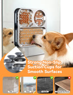 Stainless Steel Lick Mat for Dogs and Cats - FEELNEEDY Large Licking Pad with Suction Cups, Chew-Proof, Non-Slip Pet Licky Mat for Boredom Reducer and Anxiety Relief, Easy to Clean (1Pack)