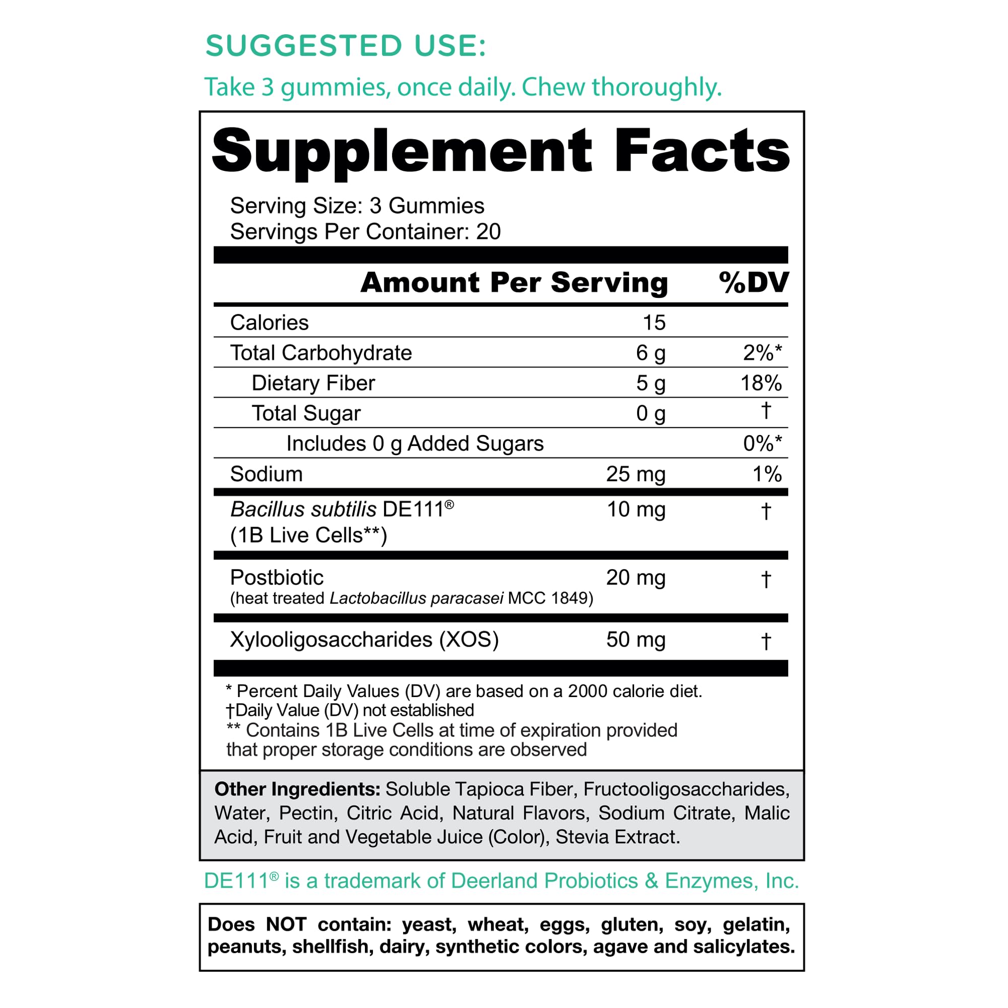 Goli Zero Sugar Pre Pro Postbiotic Gummies - Worlds First 3-in-1 with DE111, XOS, MCC1849 - No Sugar Alcohols - Vegan, Keto-Friendly, Non-GMO