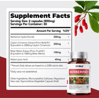 HiWell Berberine with Ceylon Cinnamon 300mg, Gentle 4-in-1, 30-Day Supply