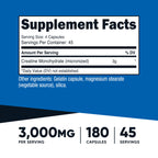 Nutricost Creatine Monohydrate 3,000mg, 180 Capsules (750mg Per Capsule) | Gluten Free, GMO-Free