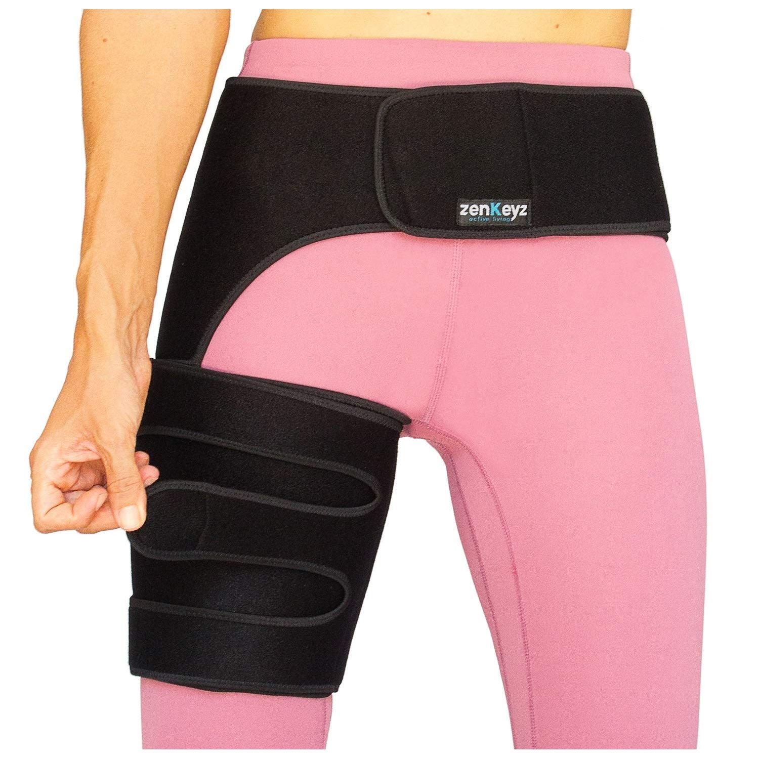 Buy now Copper Compression Hip Brace Sciatica - Groin Wrap for Pain Relief Thigh Compression Sleeve - Support for Hip Flexor Arthritis for Pulled Muscles-Sciatica Nerve Brace Injury for Men and Women (Left Copper Infused, Right at indiglob india