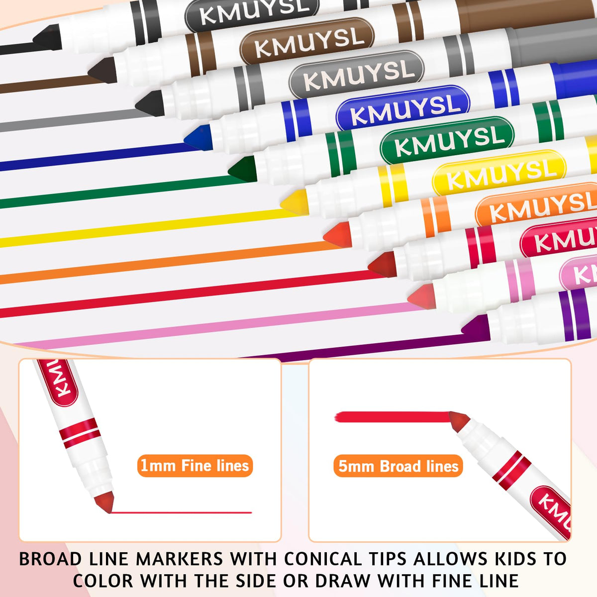 KMUYSL Washable Markers Bulk, 16 Colors, 256 Count