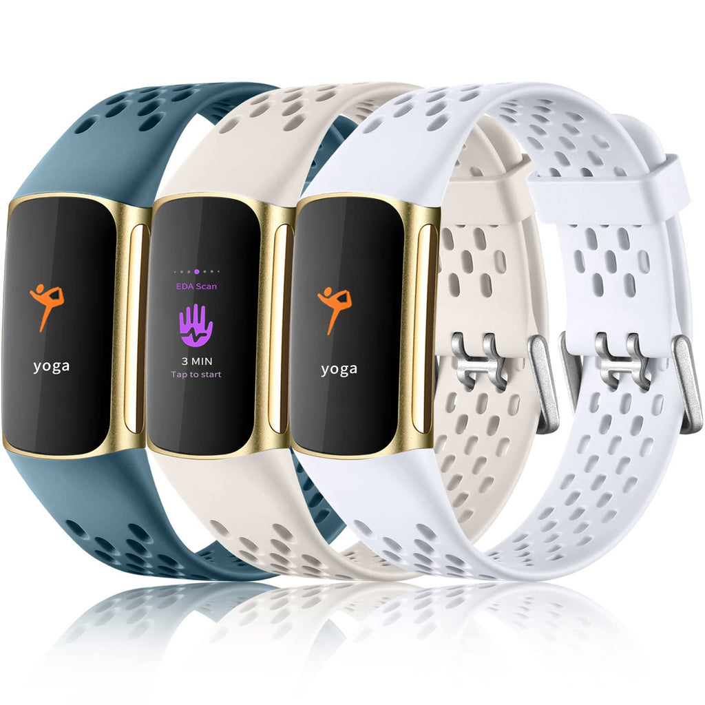 Buy now Maledan Compatible with Fitbit Charge 5/ Fitbit Charge 6 Bands Women Men, Breathable Sport Band Soft Waterproof Replacement Wristbands Strap for Fitbit Charge 5/ Charge 6 Advanced Fitness Tracker at indiglob india