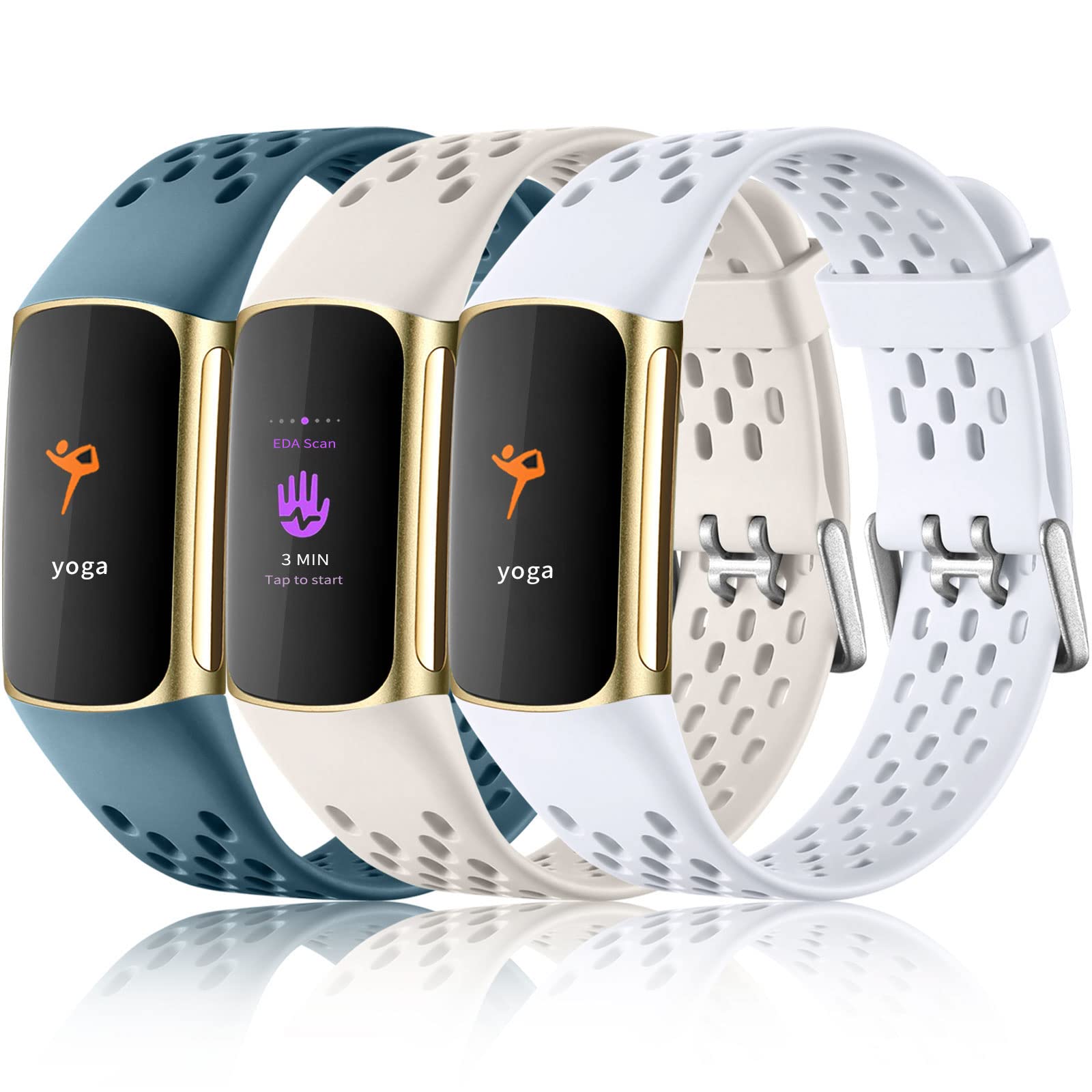 Buy now Maledan Compatible with Fitbit Charge 5/ Fitbit Charge 6 Bands Women Men, Breathable Sport Band Soft Waterproof Replacement Wristbands Strap for Fitbit Charge 5/ Charge 6 Advanced Fitness Tracker at indiglob india