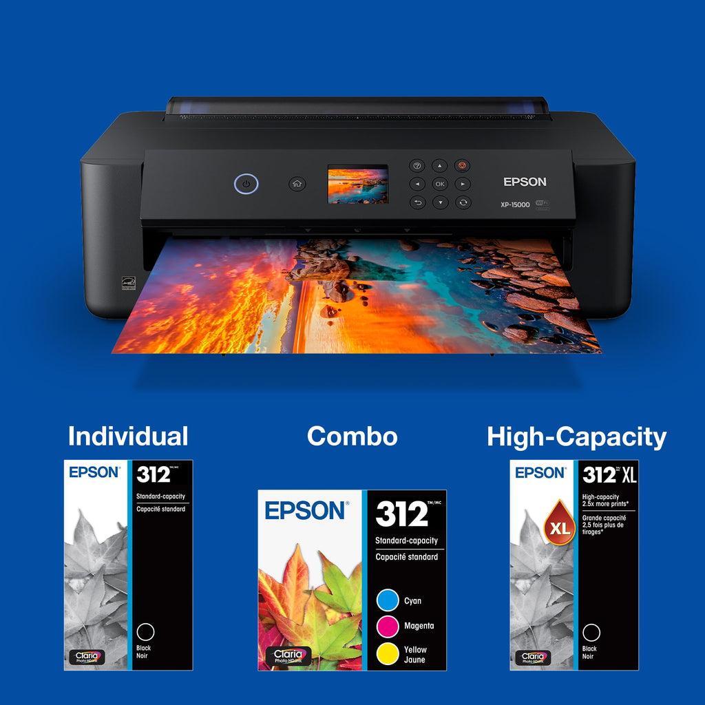 Epson 312 Claria Photo HD Ink High Capacity Yellow Cartridge (T312XL420-S) Works with Expression XP-8500, 8600, 8700, 15000