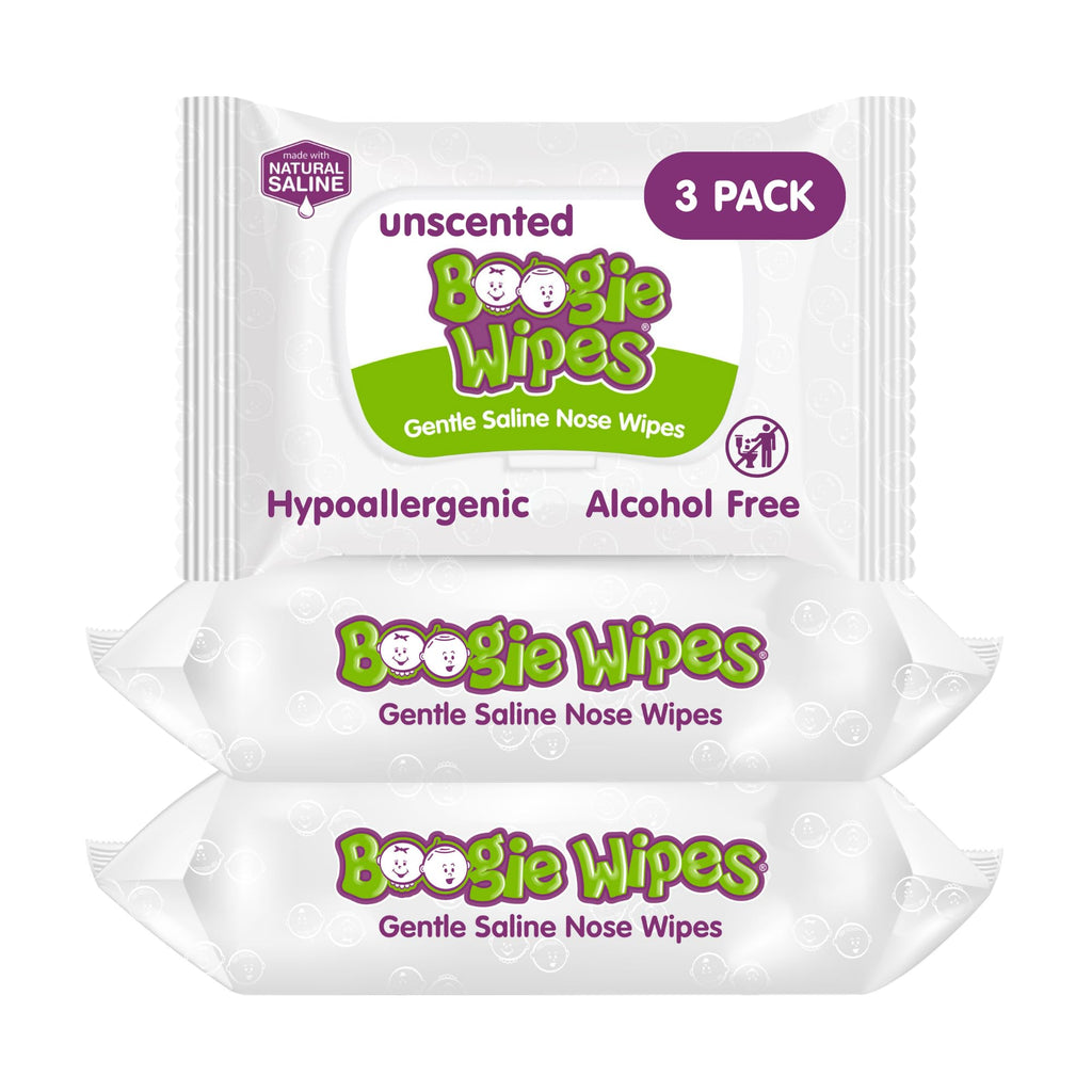 Boogie Saline Nose Wipes Unscented - 90 Count